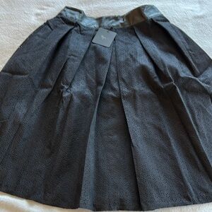 Ryu Black Knee-Length A-Line Pleated Skirt